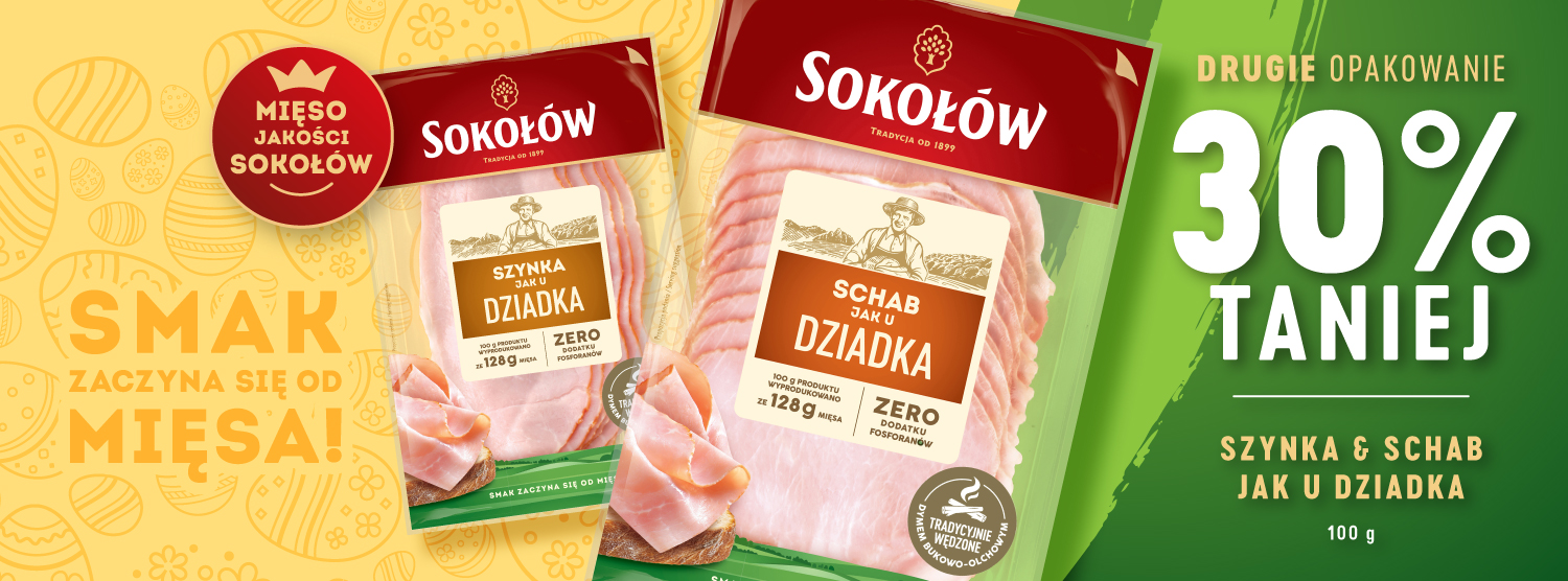 Sokołów szynka i schab jak u dziadka - drugie opakowanie 30% taniej