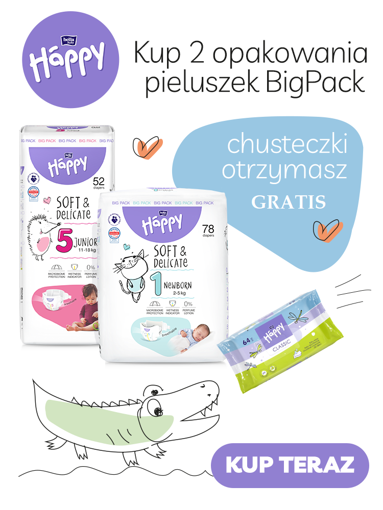 Bella Happy pieluchy BIG Pack - kup 2 dowolne opakowania a chusteczki dostaniesz gratis